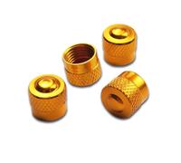 Pitlane Performance® Cappucci valvola in alluminio set da 4 - Tappi per valvole Schrader - Per auto, SUV, moto e bici (Oro, Racing)