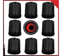 Pitlane Performance® RDKS - Tappi per valvole auto, 8 pezzi, per valvole degli pneumatici, per tutte le valvole Schrader con sensori RDKS, colore: Nero