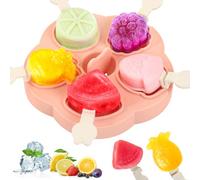 PITMT Stampi per Ghiaccioli, 5 Fori Formine per Ghiaccioli Silicone Senza BPA per Bambini e Neonati, Mini Ghiaccioli Stampo con Bastoncino e Coperchio, Riutilizzabili Fai Da Te Stampi per Gelati