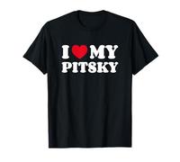 Pitskes Pitbull Husky Mix I Love My Pitsky Maglietta