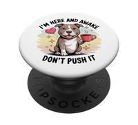 Pittie Coffee Lover - Sarcastico Pit Bull odia le mattine PopSockets PopGrip Adesivo