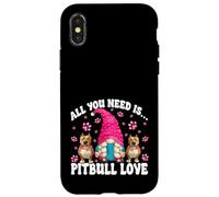 Pittie Mom Gnome Graphic All You Need Is Pitbull Love Custodia per iPhone X/XS