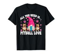 Pittie Mom GNOME Graphic all You Need Is Pitbull Love Maglietta