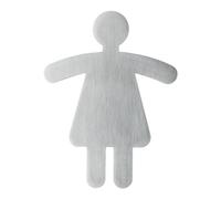 DURABLE Pittogramma adesivo 495023 – WC donne, acciaio inossidabile 90x120 mm, argento metallizzato