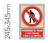 Pittogramma syssa segnale di divieto vietato il passaggio a qualsiasi persona estranea all'impresa in PVC 245 x 345 mm