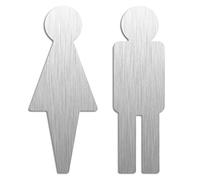 Pittogrammi per Porte - Donna Uomo | Set di 2 Acciaio inossidable H=160 mm autoadesivo Ofform Design No.1102