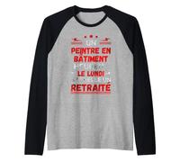 Pittore in Edificio Felice Il lunedì Si Chiama pensionato Maglia con Maniche Raglan
