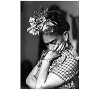 Pittore messicano Frida Kahlo Tela Poster Camera da letto Decorazione Ufficio Camera Decor Regalo Frida Real Nero E Bianco Fotografie Opere d'arte Immagine Non incorniciata,30x45cm