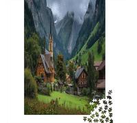 Pittoresco villaggio alpino Puzzle 1000Pcs Decorazione Per La Casa. Rilassamento E Intelligence Per Adulti E Bambini Da 14 Anni 70x50cm/1000pcs