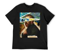 Pittori post-impressionisti Van Gogh, confezione da 3 magliette in cotone a girocollo da uomo, set di magliette basic a maniche corte con vestibilità uniforme per gli elementi essenziali del