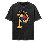 Pittsburgh P Fan Sport Teams Combined Black T-Shirt Printed Tee Graphic Top for Men Unisex Shirt L