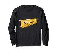 Pittsburgh Retro Lettering Su Un Acciaio Bar Pennsylvania Pride Maglia a Manica