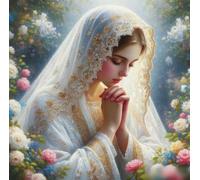 Pittura a diamante della Madonna in preghiera 30x40 cm