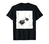 Pittura a inchiostro giapponese Sumi-e Zen Turtles Harmony Maglietta