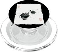 Pittura a inchiostro giapponese Sumi-e Zen Turtles Harmony PopSockets PopGrip per MagSafe