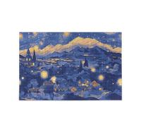 Pittura a olio blu e giallo cielo stellato puzzle puzzle per bambini rompicapo divertente e perfetta arte da parete per adulti e famiglie I migliori regali per la tua famiglia Puzzle per adulti 1000