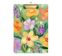 Pittura a olio colorata di fiori A4 Appunti trasparente applicazione della legge Appunti impermeabile per appunti personalizzati per insegnanti Dimensioni 9 x 12