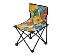 Pittura a olio con fiori colorati Sedie da campeggio portatili ultra leggera sedia da prato con borsa per il trasporto per viaggi campeggio