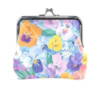 Pittura a olio con fiori retrò in pelle PU blu borsa cambiamento Fancy Organizzazione sacchetti per le donne