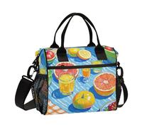 Pittura a olio con frutta estiva colorata borsa da pranzo da donna con tracolla borsa termica per il pranzo per l'università adolescente