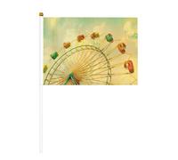 Pittura a olio con ruote, confezione da 6 e 10 bandiere da sventolare, bandiere palmari su bastone, per sfilate, feste, bar, compleanni