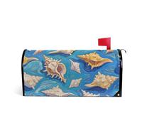 Pittura a Olio di arte Blu Shell Mare Copertura della cassetta postale decorativa per l'autunno unico patrick mailbox copre magnetico dimensioni standard copertura para buzon