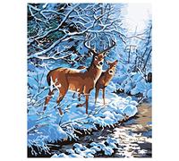 Pittura a olio fai da te su tela pittura con i numeri kit animale cervo uccello volpe modello per adulti bambini principianti artigianato decorazione da parete casa senza cornice