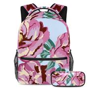 Pittura a olio floreale rimani organizzato a scuola con il nostro set di zaino e astuccio, perfetto per ragazzi, ragazze e adolescenti, Multicolore#01, B:29.4x20x40cm P:19x7.5x3.8cm, Zaini Daypack