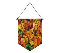 Pittura a olio gialla Banner di zucca di Halloween da appendere con striscioni telescopici da appendere alla parete decorazioni per feste per porte, pareti, finestre, giardini, banderine da cortile