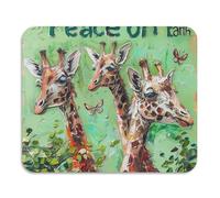 Pittura a olio Giraffa Pace sulla Terra Morbido Verde Asciugatura Piatto Tappetino per Cucina Asciugatura Rapida Assorbente Stuoia Terra Diatomacea Accessori da Cucina 60 x 50 cm