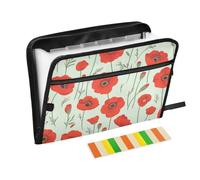 Pittura a olio Papavero Plastica File Organizer 13 Tasche A4 Formato Lettera con Chiusura a Cerniera per Ufficio Espandibile Cartella di File Organizzatore tappeti de