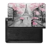 Pittura a olio Parigi Torre Eiffel passaporto portafoglio carino custodia passaporto con slot per carte di credito copertura porta passaporto da viaggio, Stile:, Taglia unica