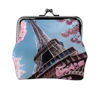 Pittura a olio Parigi Torre Eiffel Stampa Elegante Unico Portamonete Carino Mini Portafoglio con Bacio Lock Impermeabile per Monete