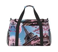 Pittura a olio Parigi Torre Eiffel Stampa Weekender Pernottamento Carry On Bag Borsone per Viaggio Donne Uomini Palestra Bagagli Borsa Carry on, Nero , Taglia unica