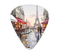 Pittura a olio Paris Street Scene Torre Eiffel Paddle per chitarra 12 Pack Pickup chitarra adatto per suonare chitarre acustiche, chitarre elettriche, ecc.