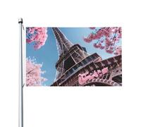 Pittura a olio per interni all'aperto Parigi Torre Eiffel Stampa Doppia Bandiera Giardino Cortile Esterno Banner Decorativo Dimensioni 3x5 Ft