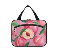 Pittura a olio Sensazione Pesca Rosa Appeso Grande Capacità Cosmetico da Viaggio con gancio, Designer Portatile Appeso Makeup Bag per Essentials per le Donne Toilette organizador de maquillaje para L