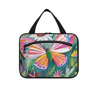Pittura a olio Sense Fiori colorati Farfalle appeso borsa da viaggio con gancio, designer chic kit da barba borsa per gli uomini per le donne must haves hotel bolsas de maquillaje para mujer L
