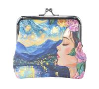 Pittura a olio Sense Notte Stellata Mito Donna In Pelle Portamonete Fancy Borse Cosmetiche per la Borsa per le Donne