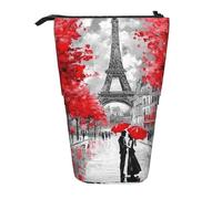 Pittura a olio Torre Eiffel in piedi astuccio portapenne vintage Parigi portapenne telescopico astuccio pop up cosmetici borsa organizer per scuola ufficio viaggi