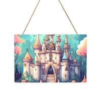 Pittura a pannello rettangolare con castello classico. 20,3 x 30,5 cm. Elegante decorazione da parete moderna per la casa per migliorare il tuo spazio.