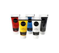Pittura acrilica opaca - Pigment Art Acrylic - Colori Primari - 5 x 75 ml