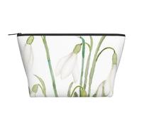 Pittura ad acquerello botanico fiore bianco bucaneve, Borsa da toilette Borsa per trucco Borsa per cosmetici Borsa da toilette da viaggio portatile