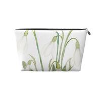 Pittura ad acquerello botanico fiore bianco bucaneve, Borsa da toilette Borsa per trucco Borsa per cosmetici Borsa da toilette da viaggio portatile