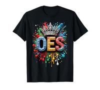 Pittura ad acquerello OES Queen Crown Diamond Drip Colorful Sis Maglietta