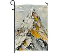 Pittura ad olio astratta montagna giardino bandiere 30,5 x 45,7 cm double face per esterno decorativo, paesaggio naturale frontyard tela bandiera casa, arte fresca all'aperto piccola cortile prato
