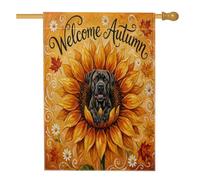 Pittura ad olio Autunno Cane Corso Cane Cortile Cortile Verticale Casa Bandiere 28x40 Doppio Lato per Esterno, Autunno Girasole Foglia d'Acero Casa Stampato Bandiera, Cool Home Outdoor Decorazione