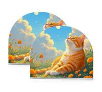 Pittura ad olio blu gatto cielo acrilico cena portatovaglioli per picnic bar rustico autoportante tovagliolo e portautensili decorazione domestica