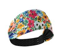 Pittura ad olio con fiori colorati Fasce per capelli elastiche per allenamento di raffreddamento fasce per capelli per basket Sport atletici Uso quotidiano bandas elásticas para el cabello