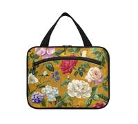 Pittura ad olio con fiori retrò colorati da appendere dimensioni articoli da toeletta per gli uomini con gancio, borsa per il trucco pieghevole da appendere per viaggio Essentials Camping bolsas de